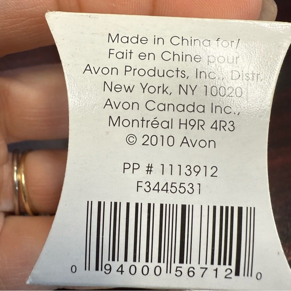 Avon Fiorella Silvertone Ring with Dark grey Pearl Accent size large vintage NIB - Picture 4 of 7